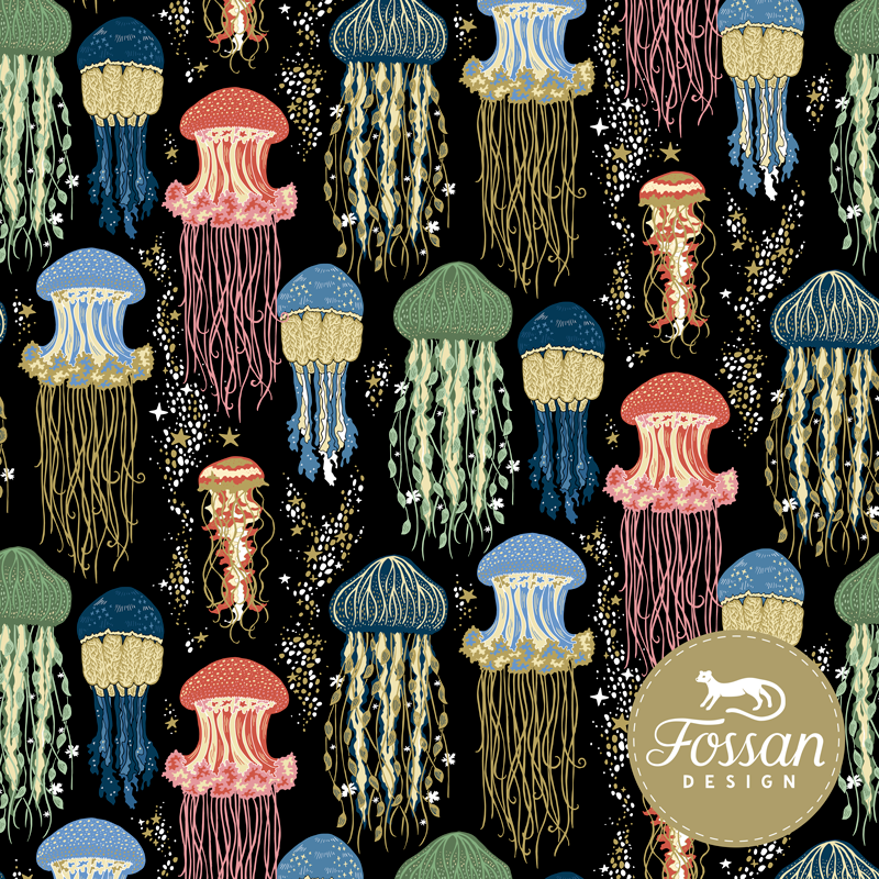 Jellyfish Organic Cotton Jersey Fabric–Frankie Rose Fabrics