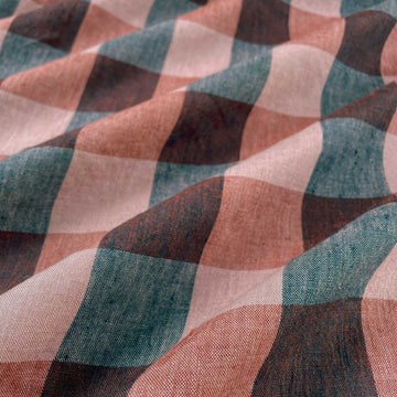 a close up of a checkered fabric