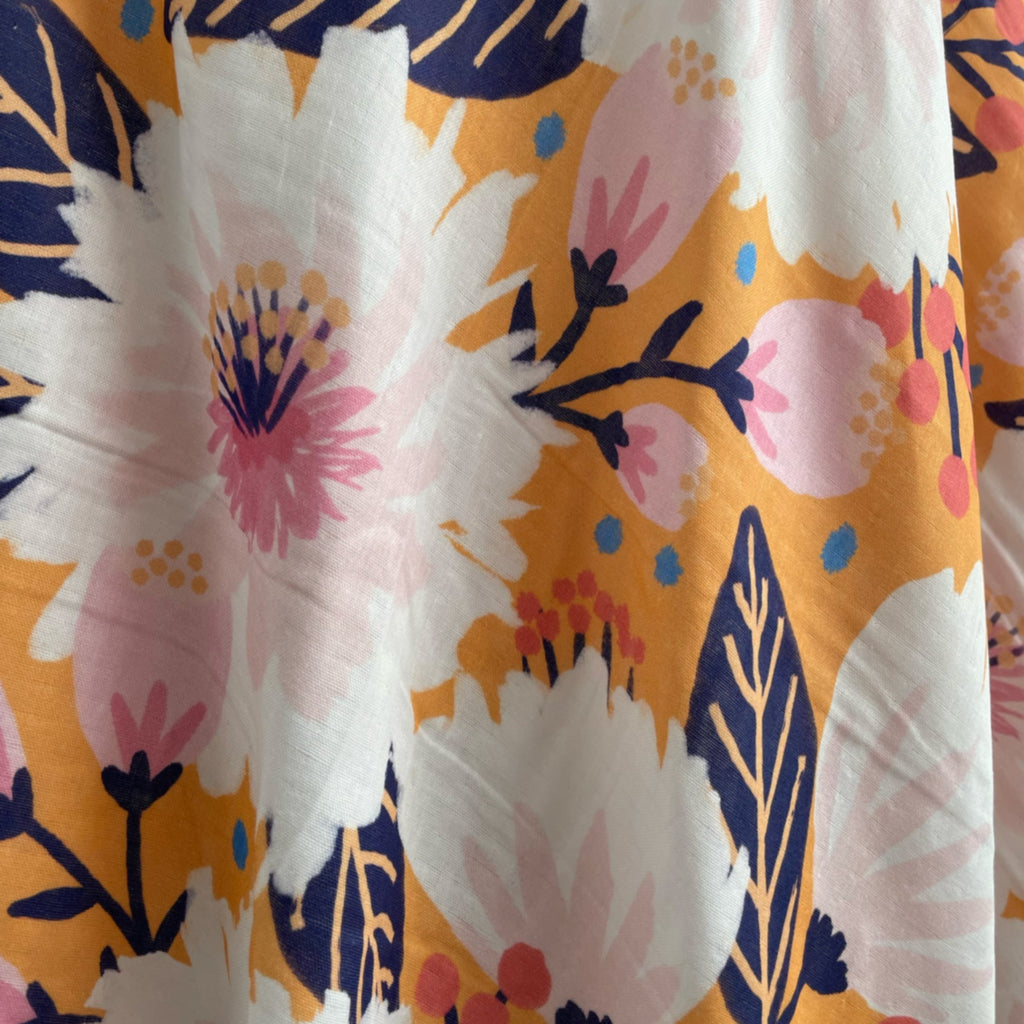Organic Cotton Double Gauze in Dahlias–Frankie Rose Fabrics