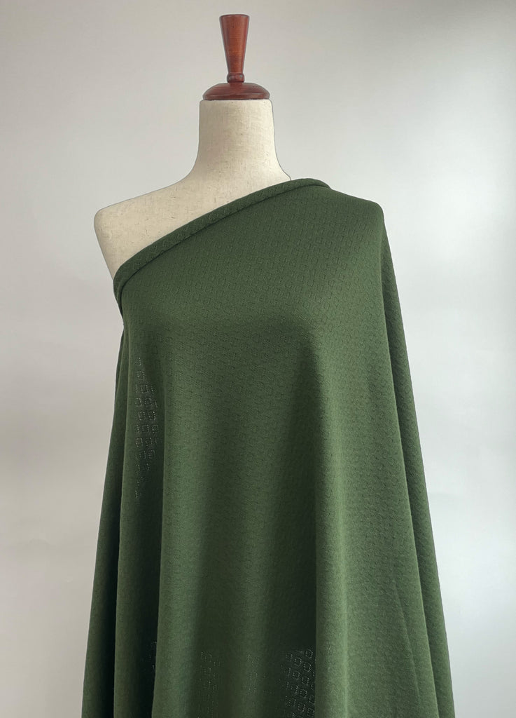 Organic Cotton Pointelle in Green | Frankie Rose Fabrics
