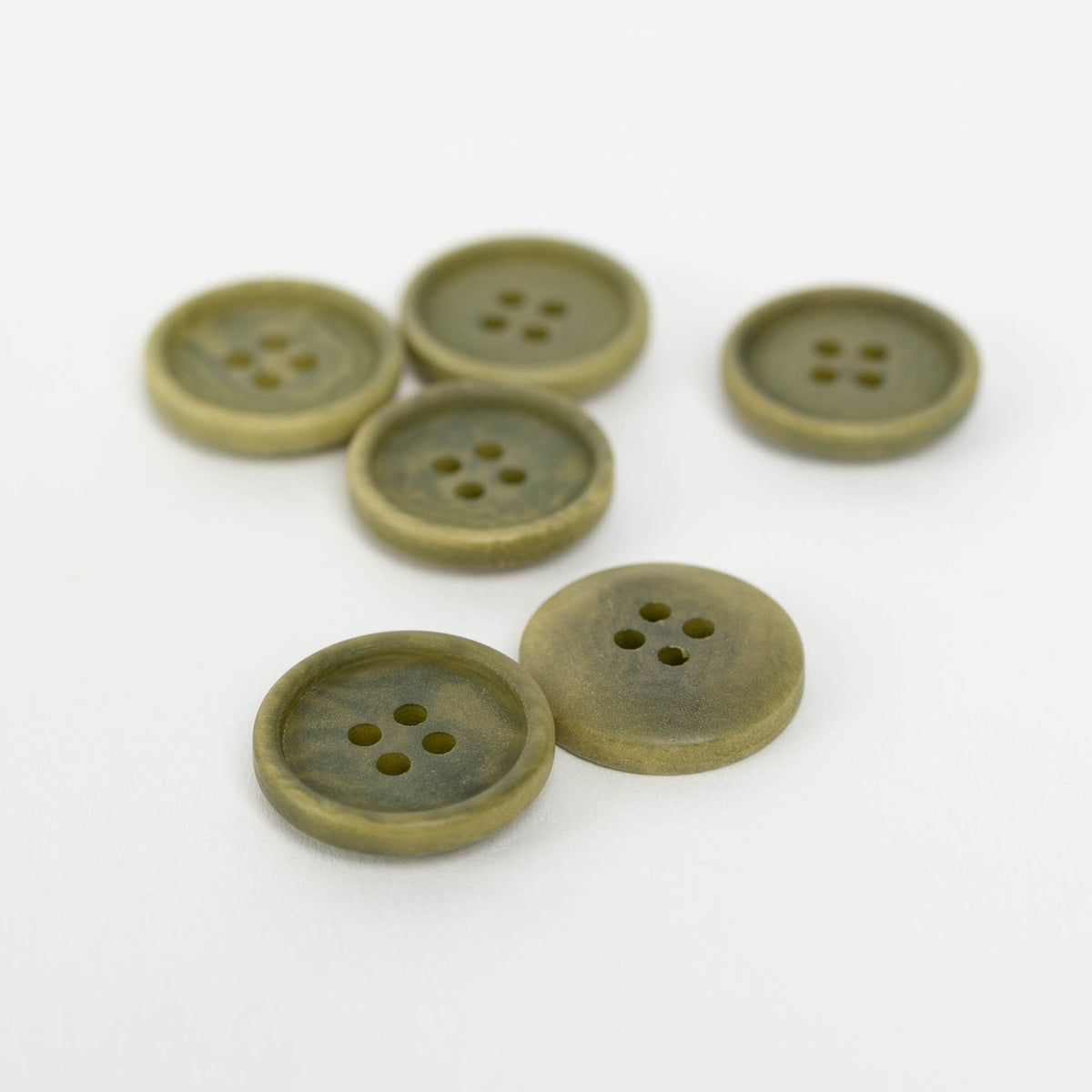 15mm Sustainable Corozo Buttons in Olive at Frankie Rose Fabrics