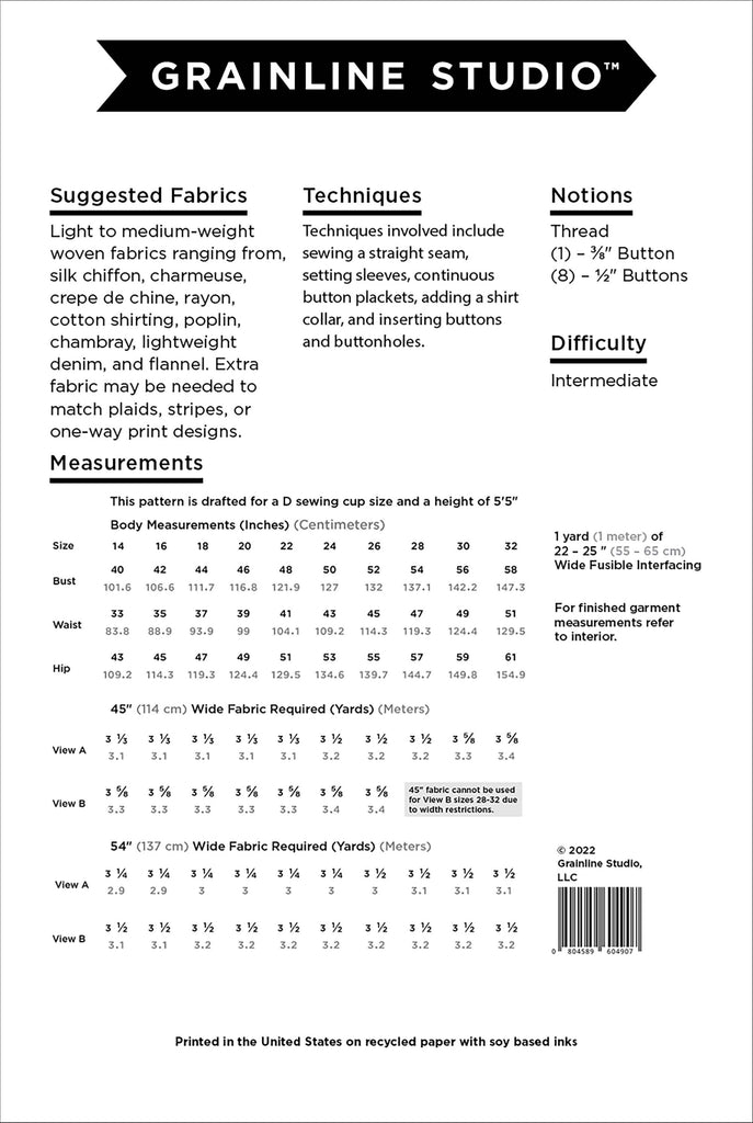 Archer Blouse Plus Size Sewing Pattern–Frankie Rose Fabrics