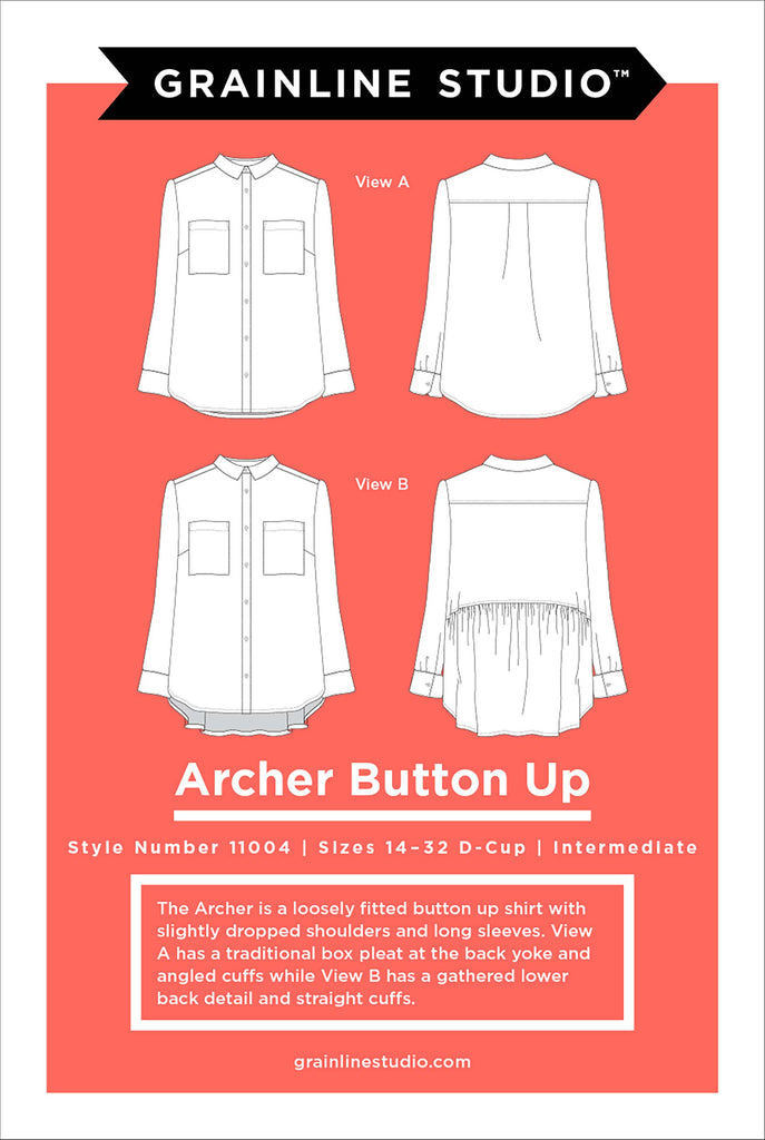 Archer Blouse Plus Size Sewing Pattern–Frankie Rose Fabrics