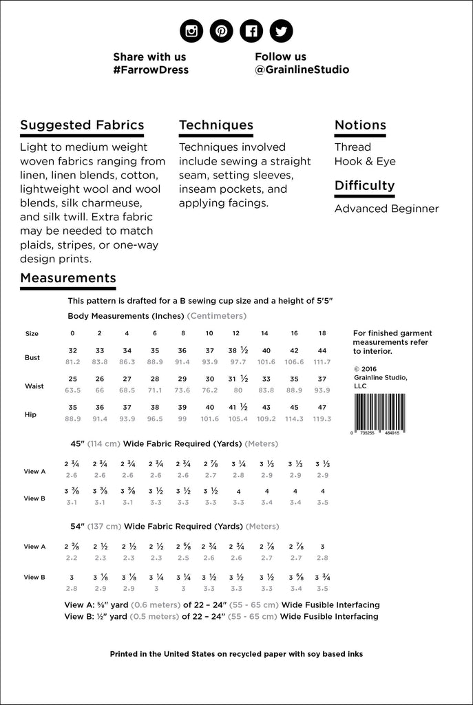 Farrow Dress Sewing Pattern | Frankie Rose Fabrics