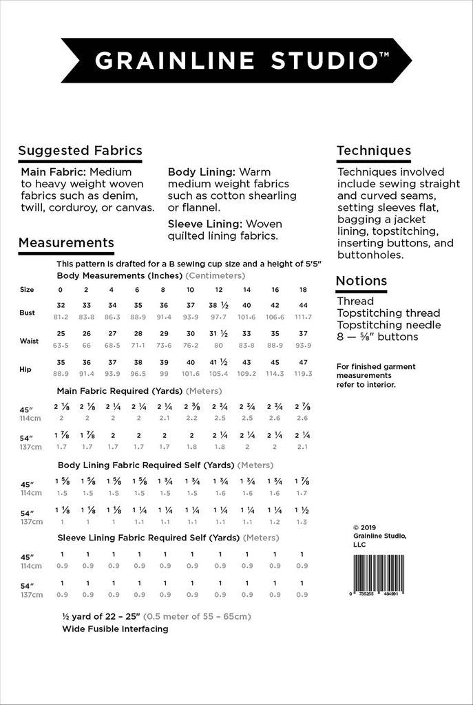 Thayer Jacket Sewing Pattern | Frankie Rose Fabrics