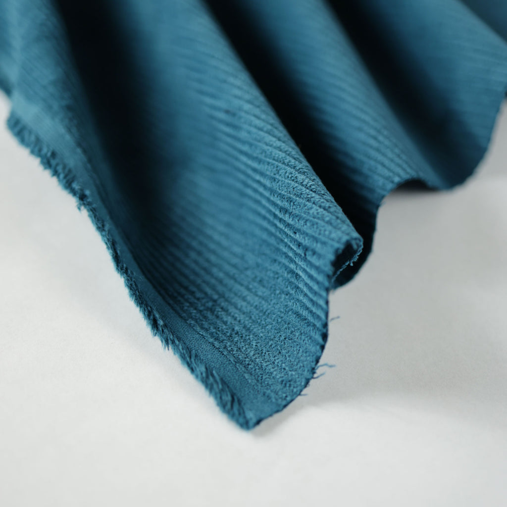Wide Wale Stretch Corduroy in Peacock-Fabric-Frankie Rose Fabrics