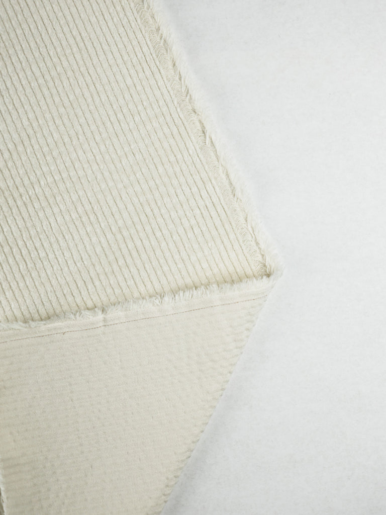 Wide Wale Stretch Corduroy in Cream-Fabric-Frankie Rose Fabrics