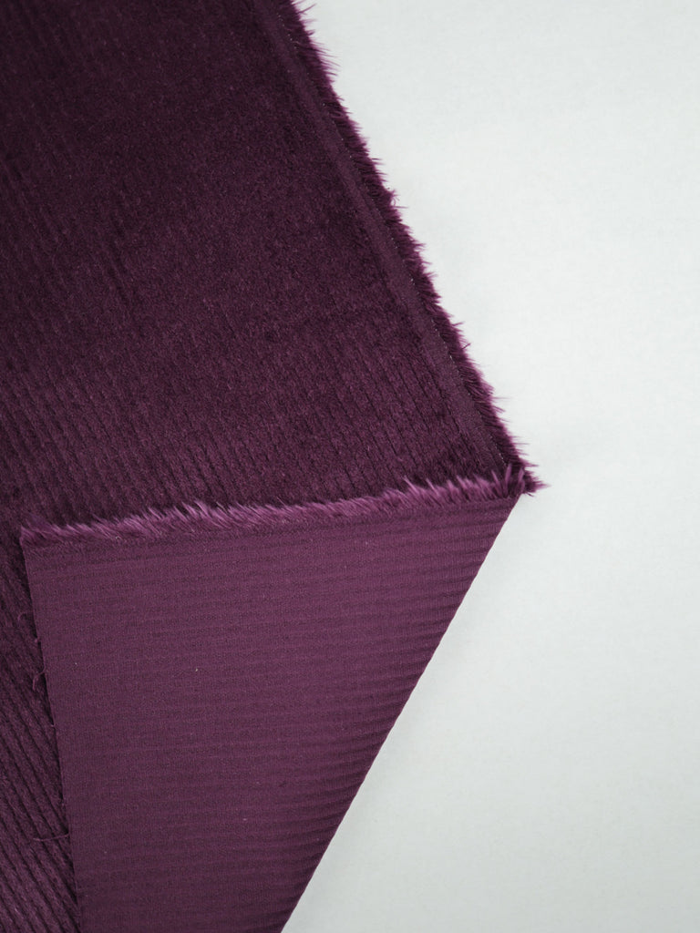 Wide Wale Stretch Corduroy in Eggplant-Fabric-Frankie Rose Fabrics