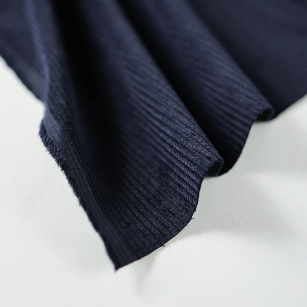 Wide Wale Stretch Corduroy in Midnight Blue-Fabric-Frankie Rose Fabrics