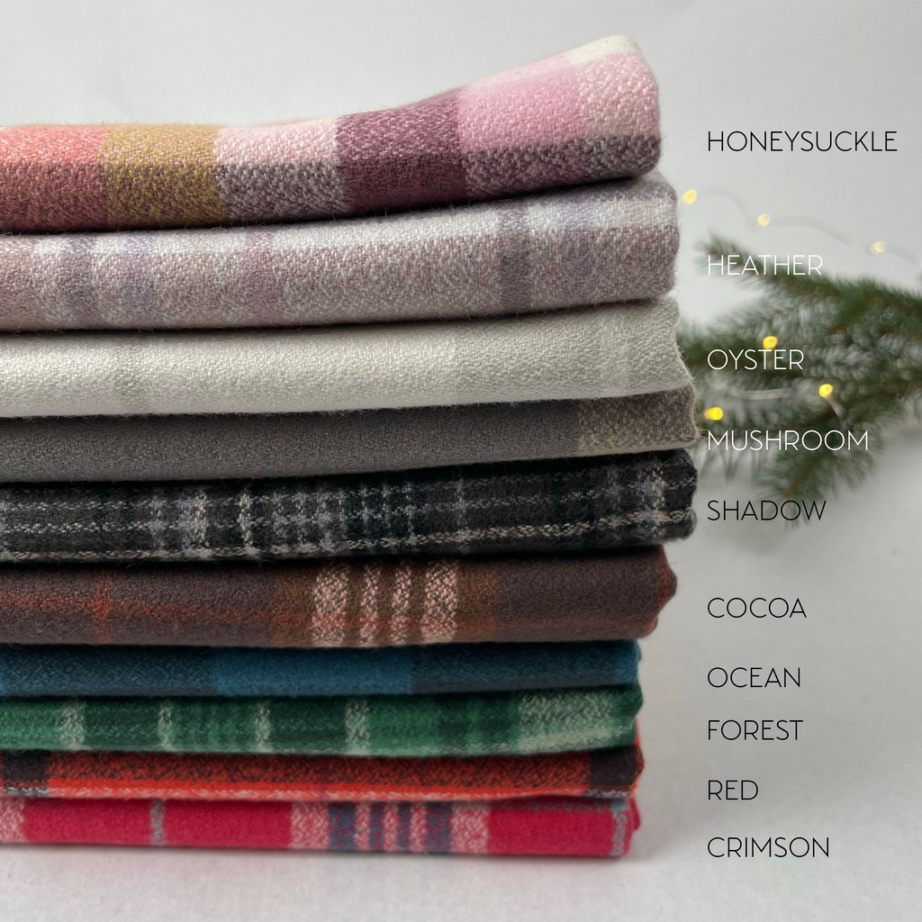 Cozy Organic Cotton Flannel in Honeysuckle Check-Fabric-Frankie Rose Fabrics