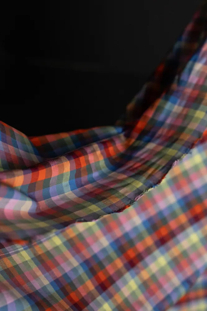 Pompom Organic Cotton Check-Fabric-Frankie Rose Fabrics