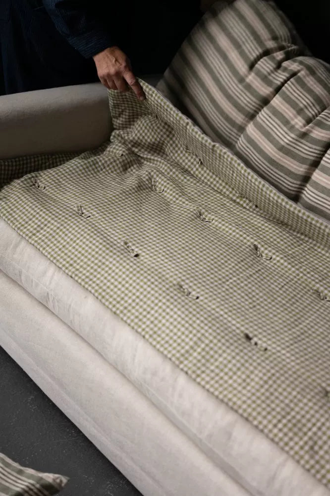 Summer Thistle Linen Gingham Fabric-Fabric-Frankie Rose Fabrics