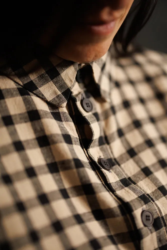 Piper Linen Cotton Check Fabric-Fabric-Frankie Rose Fabrics