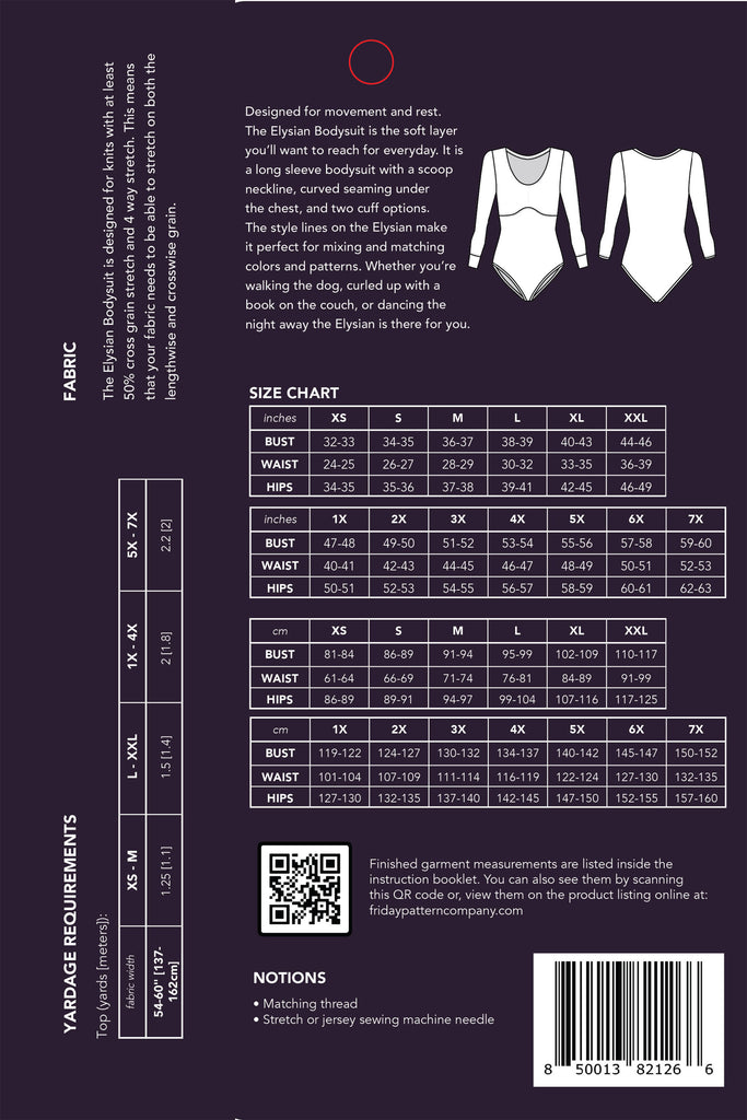 Elysian Bodysuit Sewing Pattern | Frankie Rose Fabrics