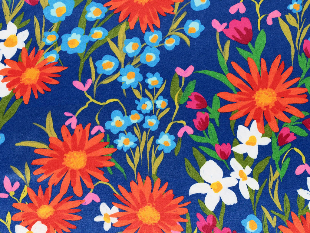 Ecovero Viscose Satin in Lara Cobalt-Fabric-Frankie Rose Fabrics