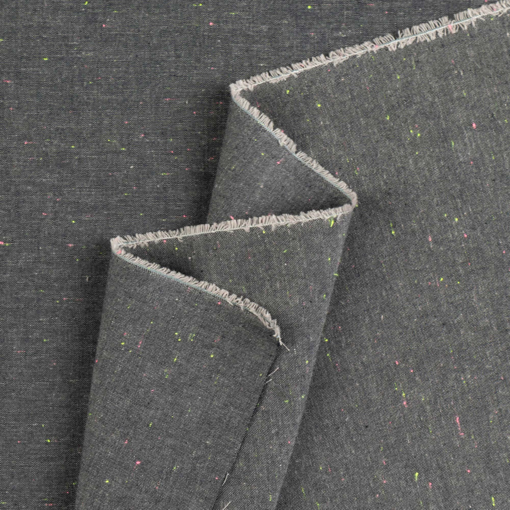 Neon Neppy Chambray in Charcoal for Clothing | Frankie Rose Fabrics