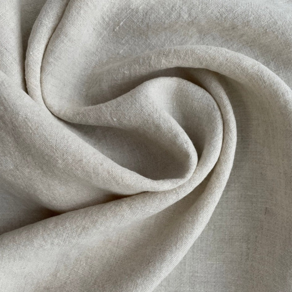  100% European Linen Oatmeal, Fabric by the Yard