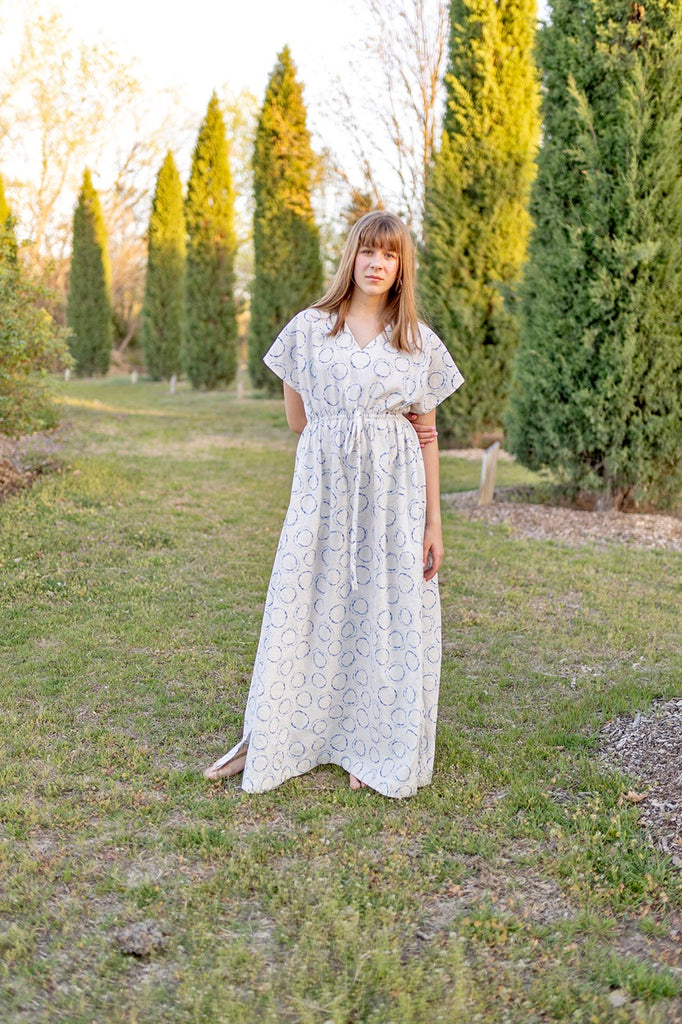 Linen Cotton Blend in Hikari Circles-Fabric-Frankie Rose Fabrics