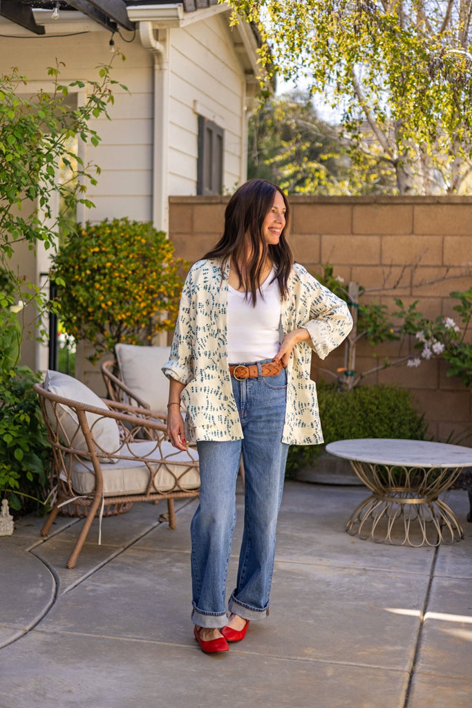 Linen Cotton Blend in Indigo Echoes-Fabric-Frankie Rose Fabrics