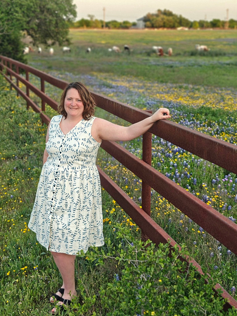 Linen Cotton Blend in Indigo Echoes-Fabric-Frankie Rose Fabrics