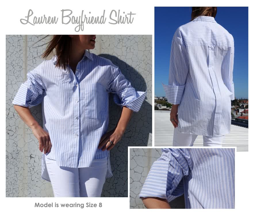 Lauren Boyfriend Shirt Sewing Pattern by Style Arc, sizes 4-30-Sewing Pattern-Frankie Rose Fabrics