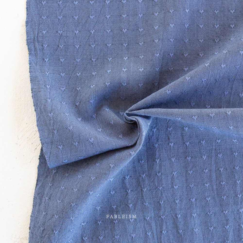 Fableism Dobby Hearts Fabric for Summer Clothes in Blueberry | Frankie ...