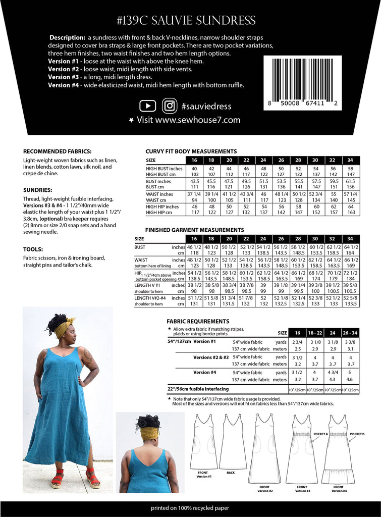 Savie Sundress Plus Size Pattern | Frankie Rose Fabrics