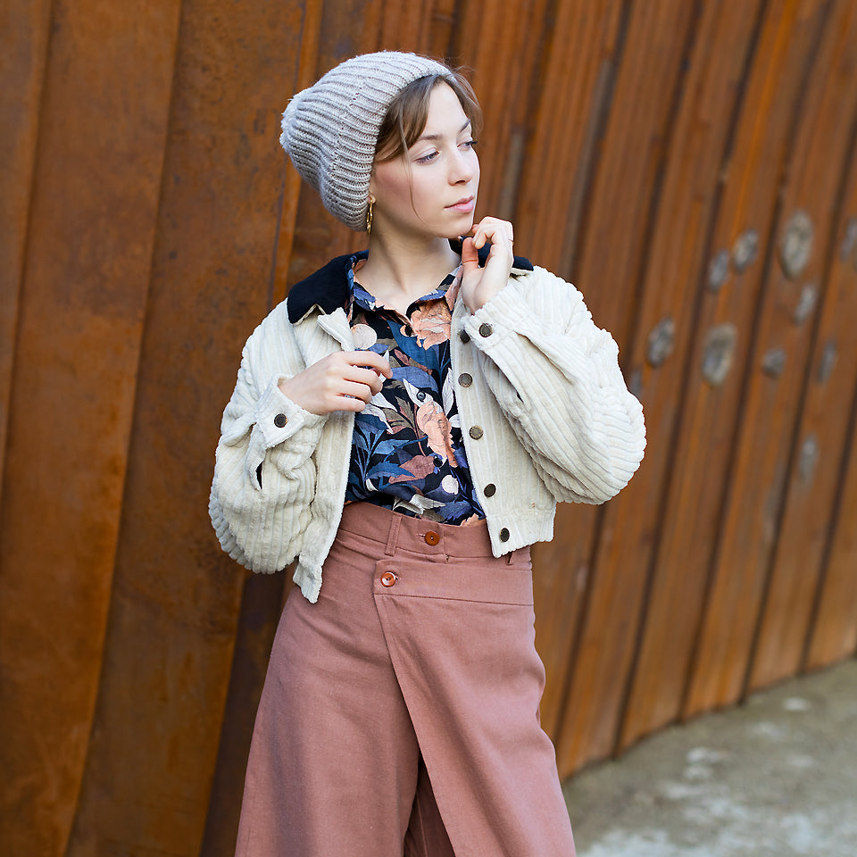 Jumbo Wale Cotton Corduroy in Sand Shell-Fabric-Frankie Rose Fabrics