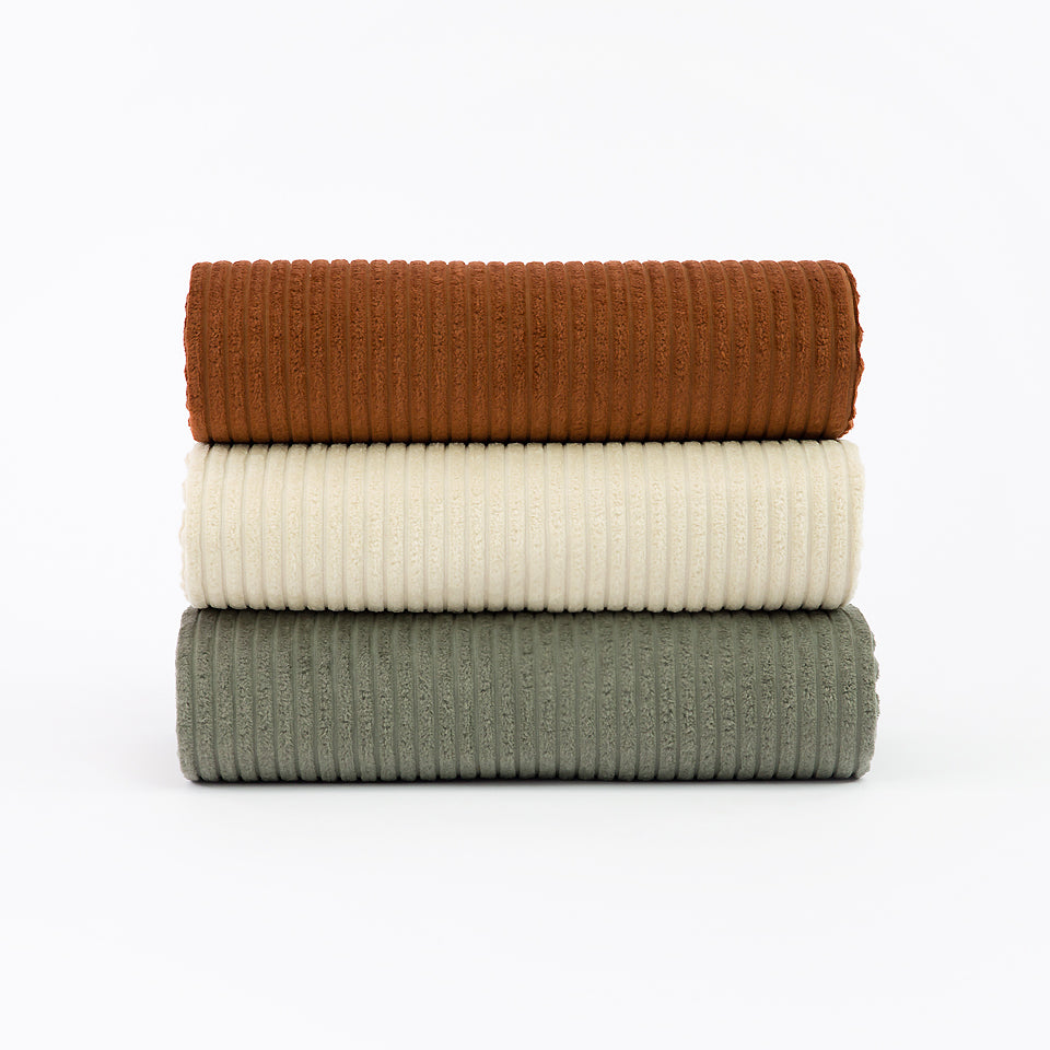 Jumbo Wale Cotton Corduroy in Smokey Olive-Fabric-Frankie Rose Fabrics