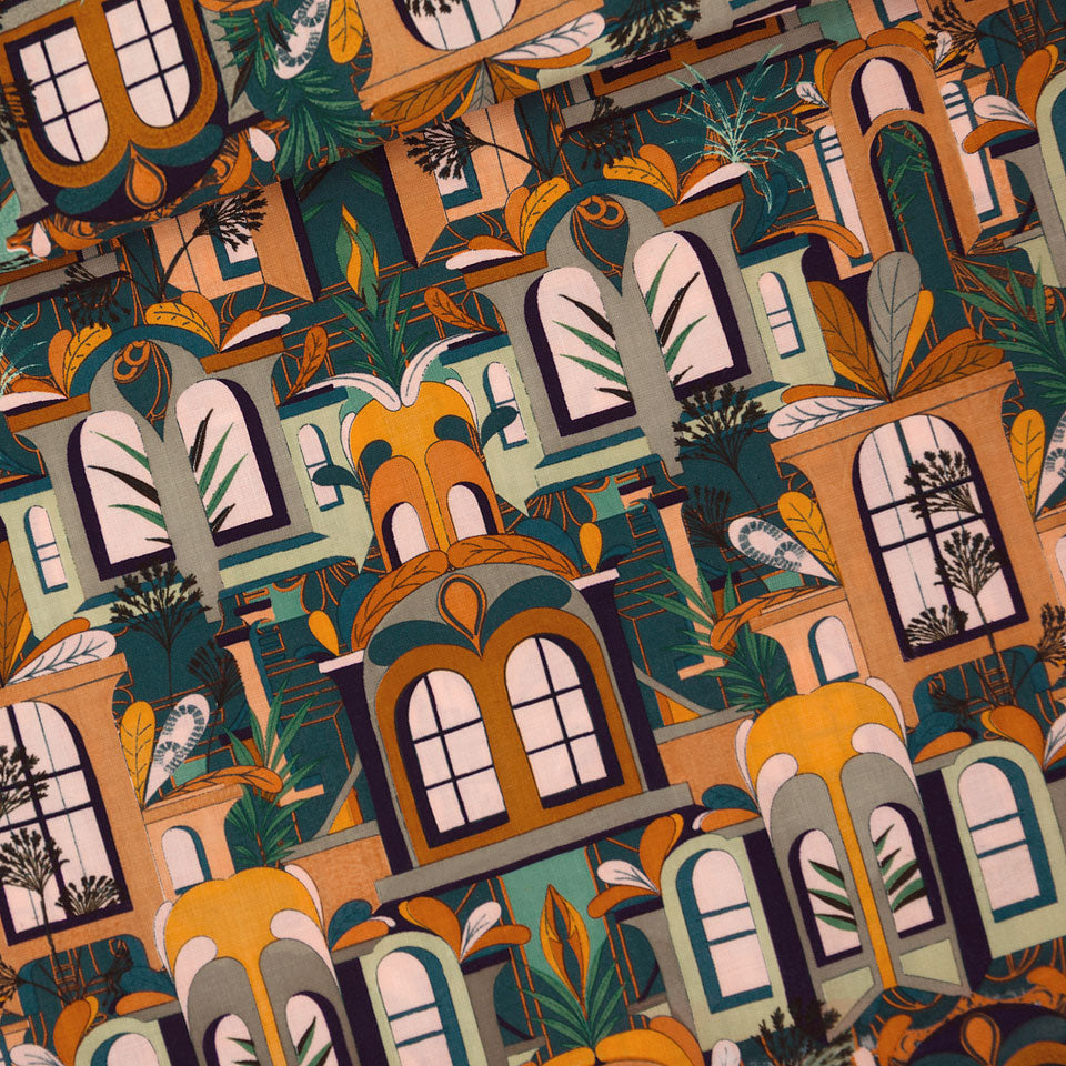 Rayon Challis in Cuban Houses | Frankie Rose Fabrics