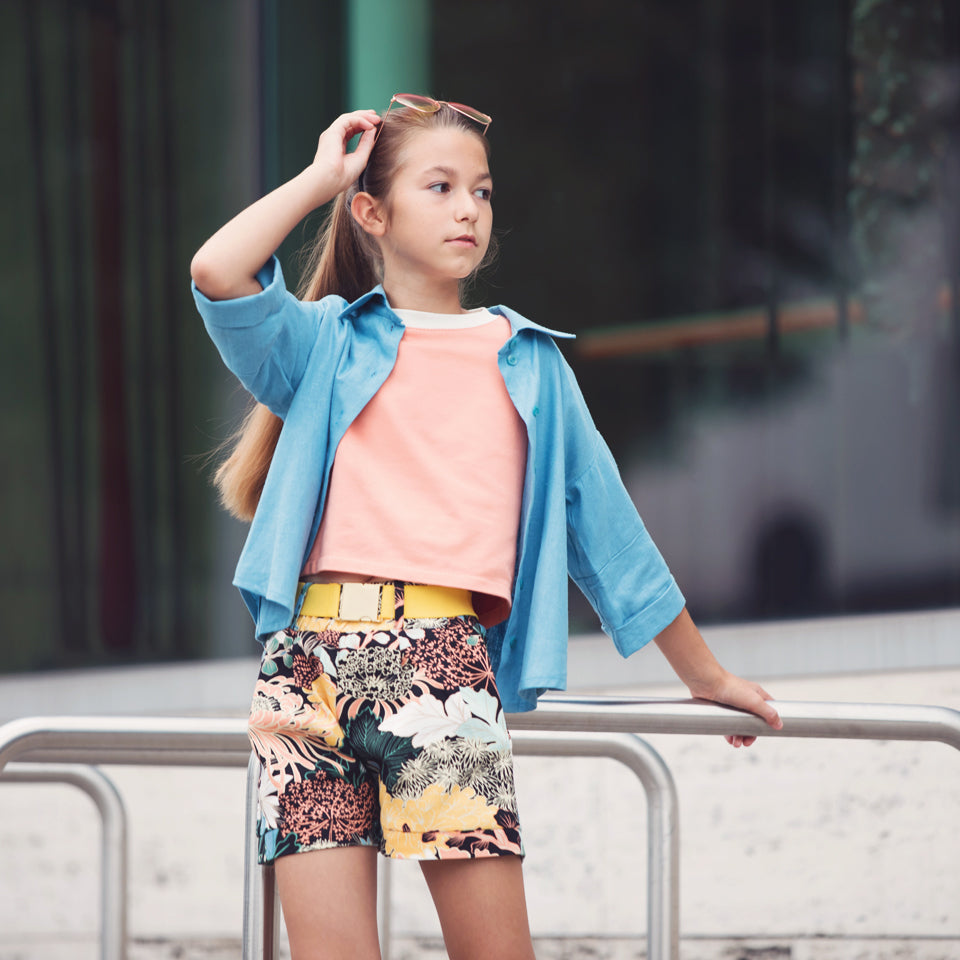 Cotton Canvas Gabardine Twill in Sea Garden Black-Fabric-Frankie Rose Fabrics