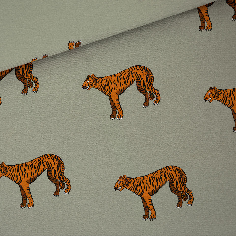 Cotton French Terry in Tigers | Frankie Rose Fabrics