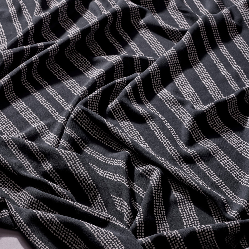 Viscose Rayon Crepe in Gaia Deep Charcoal-Fabric-Frankie Rose Fabrics