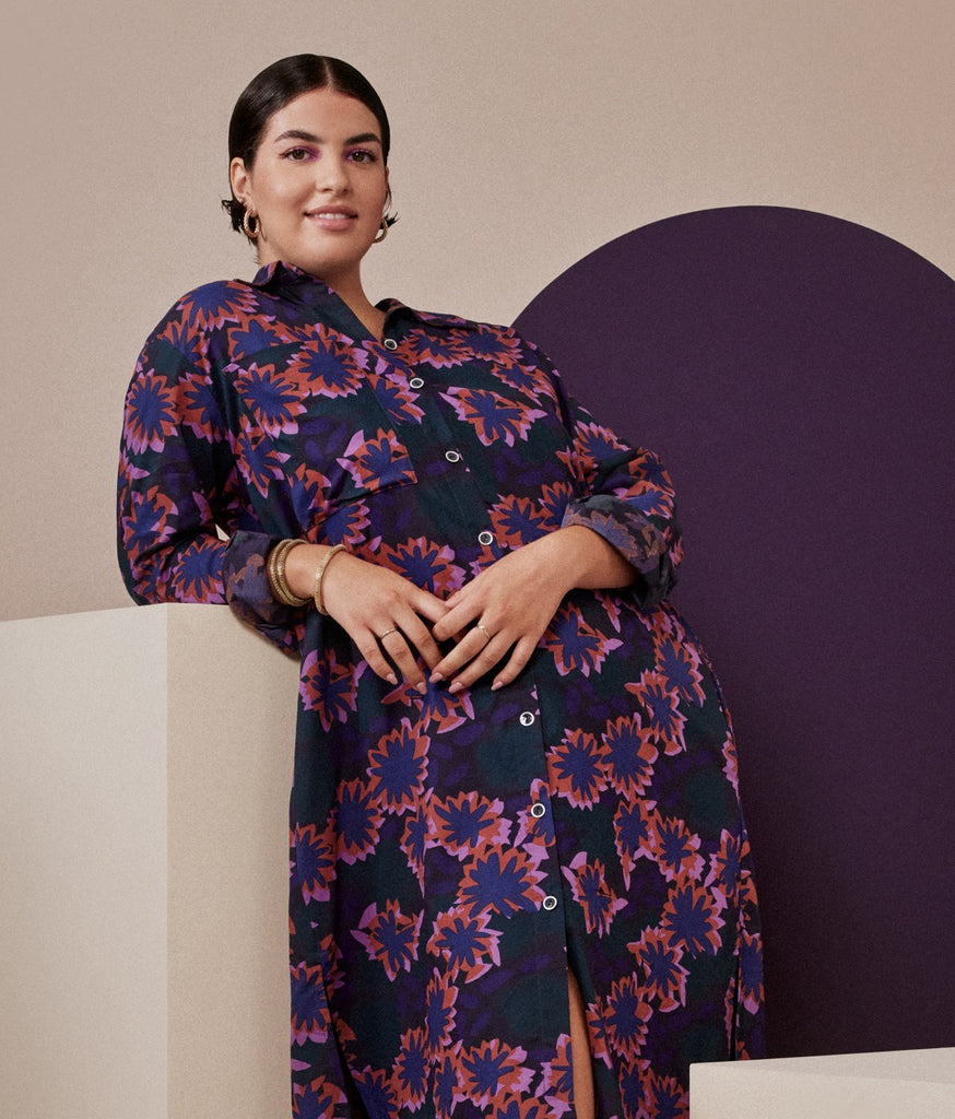 Lightweight Viscose Fabric in Waterlily Night-Fabric-Frankie Rose Fabrics