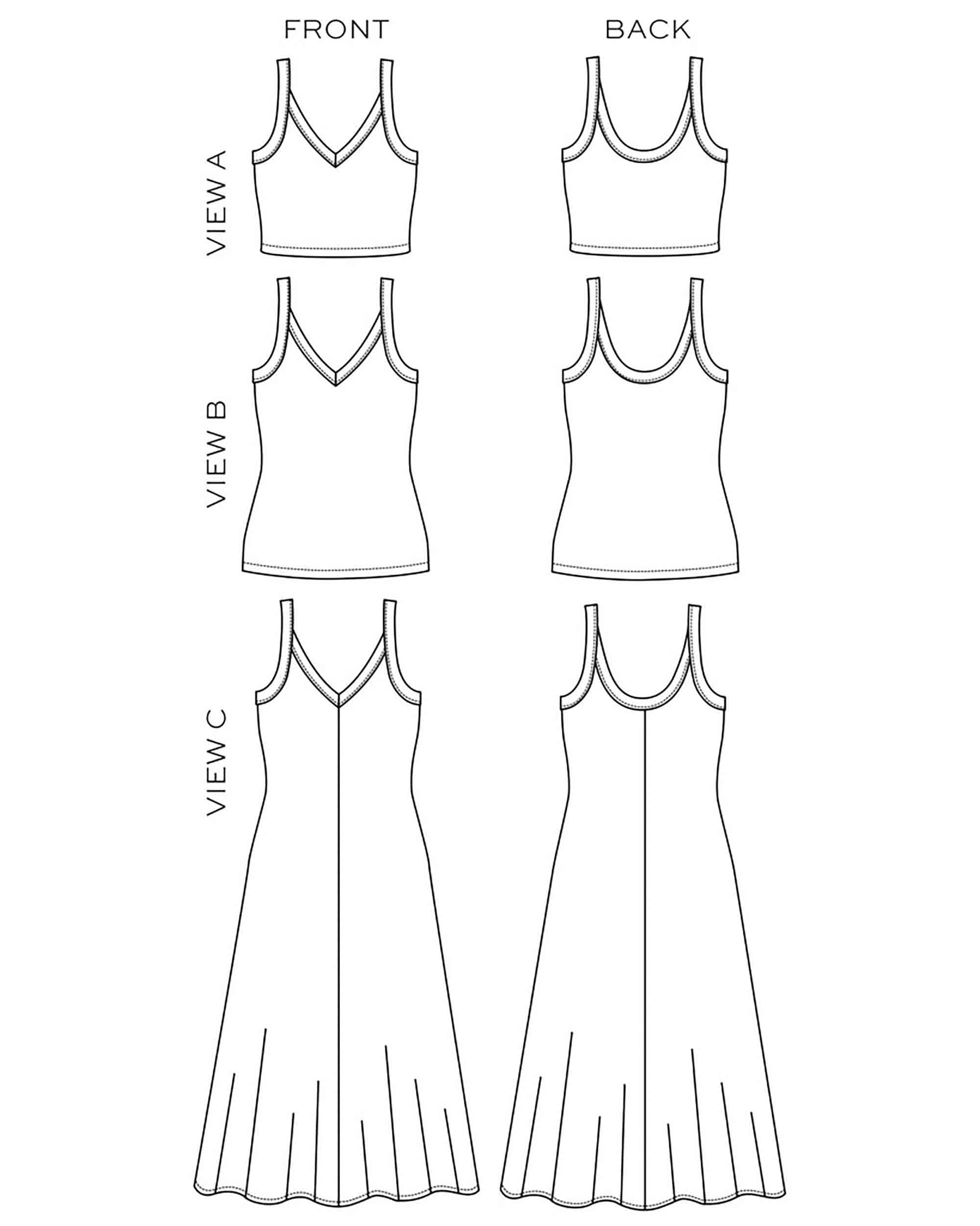 Raz Ltx Clear Sapphire Flavor Zoey Tank & Dress Sewing Pattern by True Bias