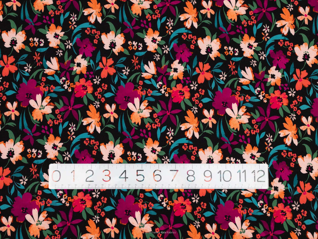 Eco Viscose Challis in Novi Asters-Fabric-Frankie Rose Fabrics