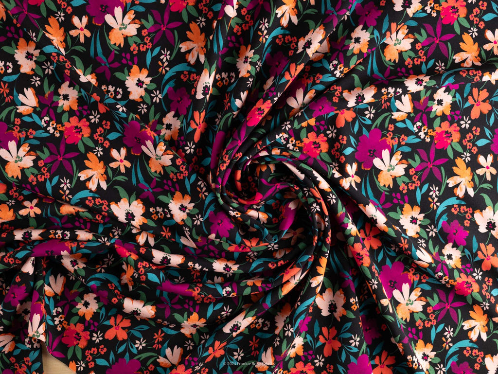 Eco Viscose Challis in Novi Asters-Fabric-Frankie Rose Fabrics