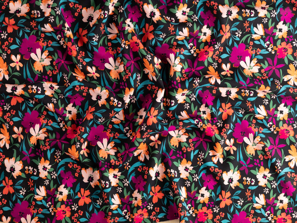 Eco Viscose Challis in Novi Asters-Fabric-Frankie Rose Fabrics