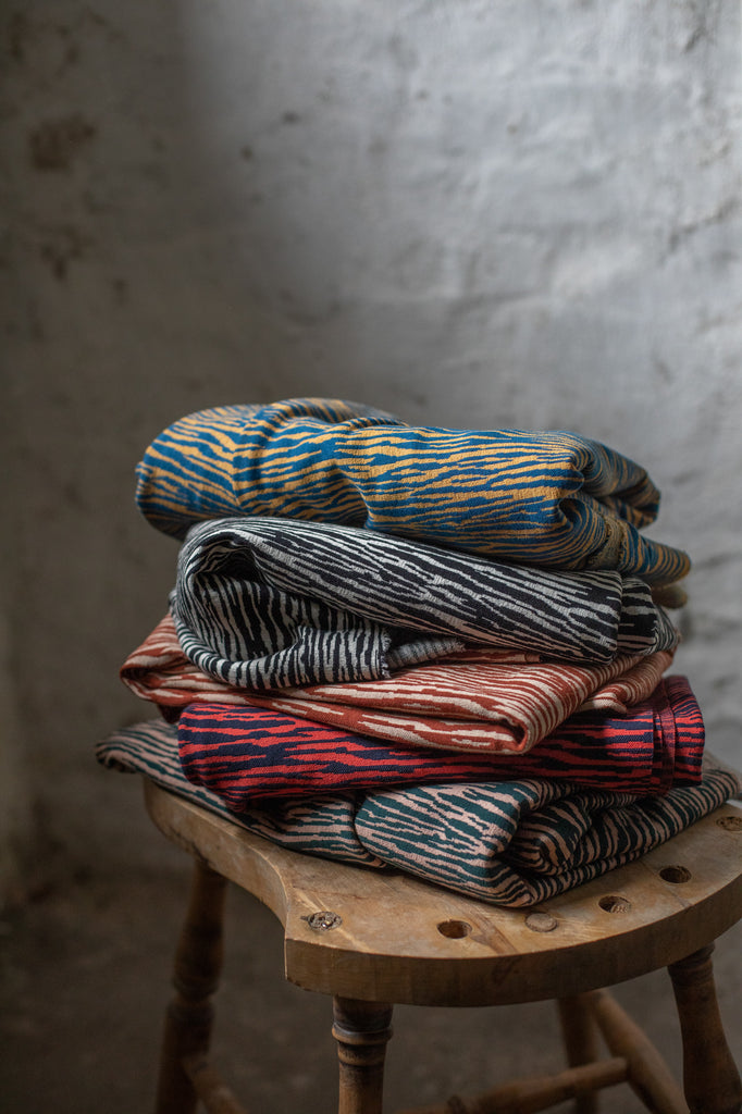 Bark Sweater Knit in Mustard & Ocean-Fabric-Frankie Rose Fabrics