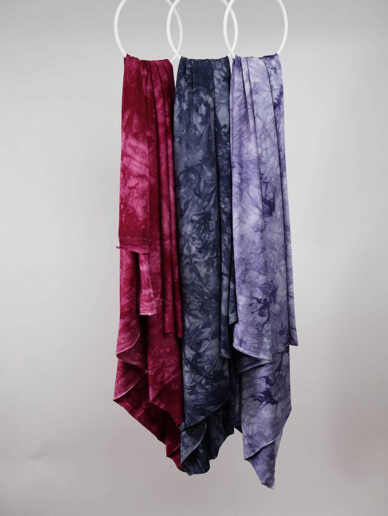 Flowy Bamboo Tie Dye Jersey in Bordeaux-Fabric-Frankie Rose Fabrics