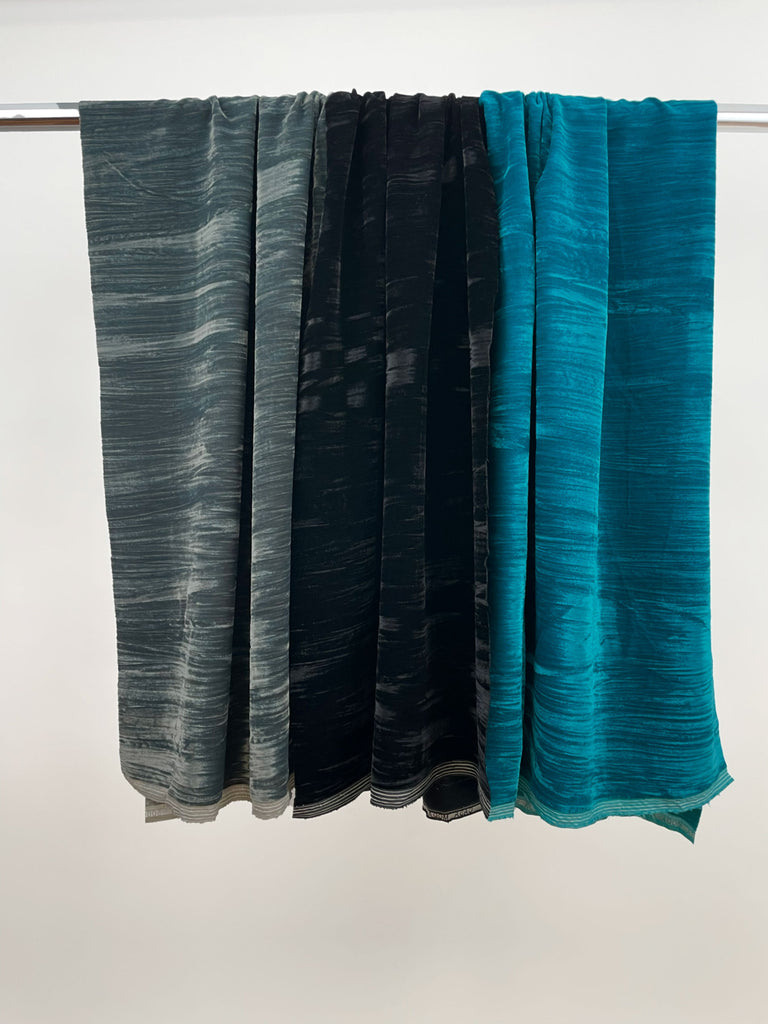 Italian Micro Velvet in Ridged Gray | Designer Deadstock-Fabric-Frankie Rose Fabrics