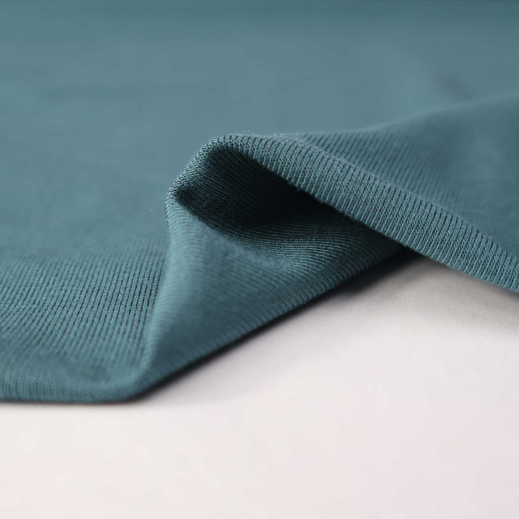 Flowy Bamboo Jersey in Peacock-Fabric-Frankie Rose Fabrics