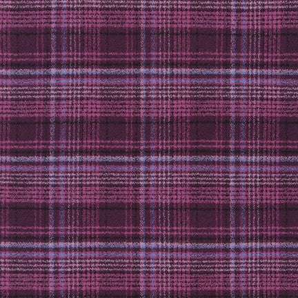 Cozy Organic Cotton Flannel in Aubergine Plaid-Fabric-Frankie Rose Fabrics