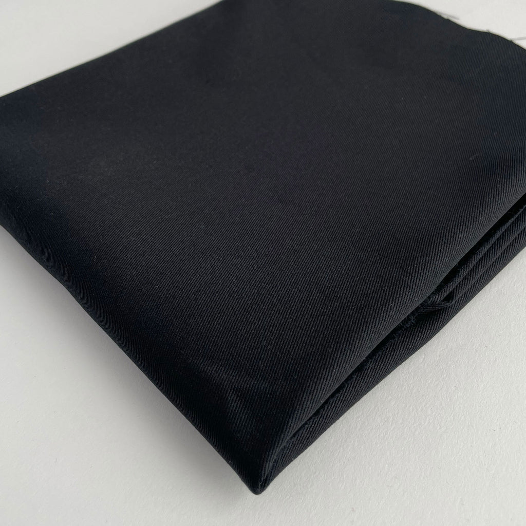 Midweight Organic Cotton Twill in Black–Frankie Rose Fabrics