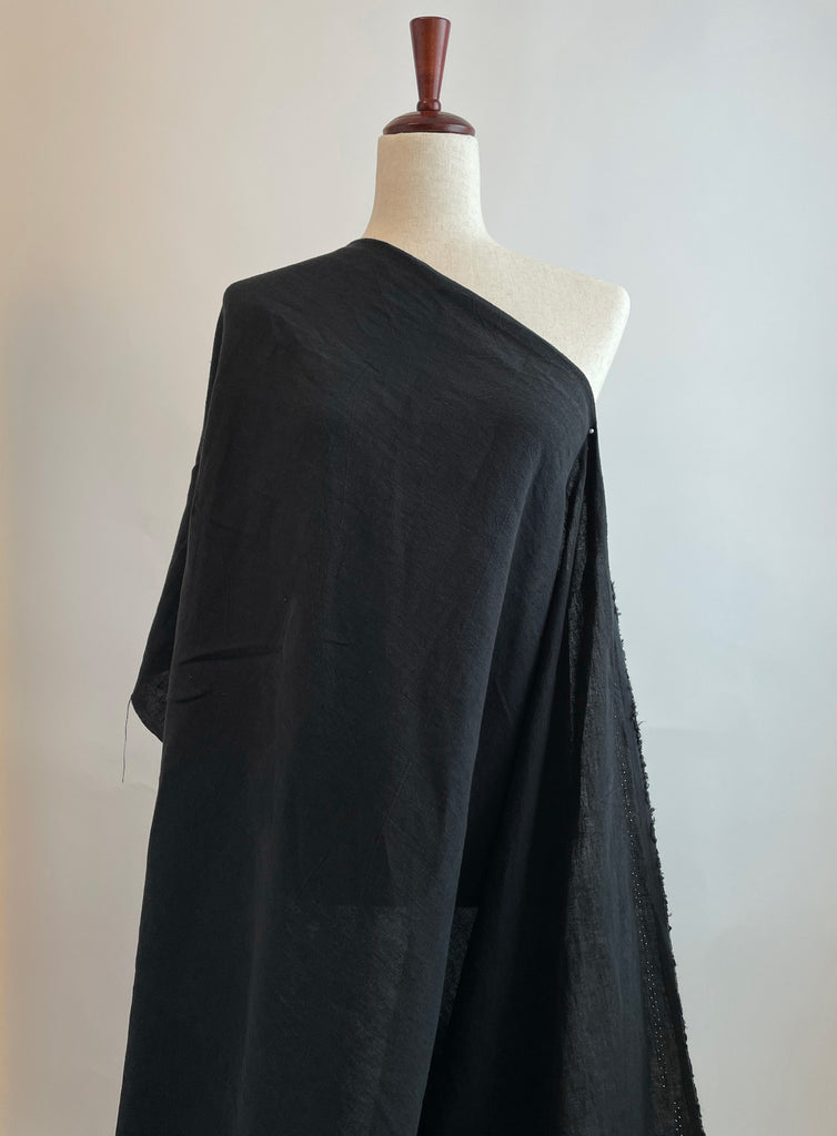 Stonewashed Linen Fabric in Black | Frankie Rose Fabrics