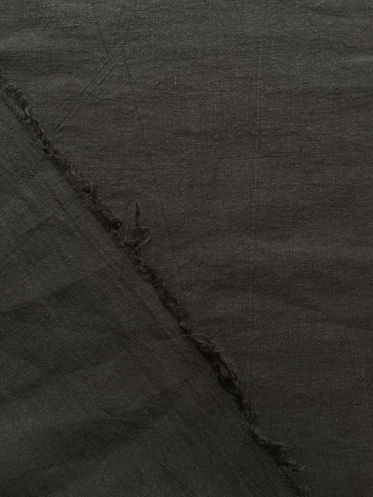 Stonewashed Linen Fabric in Black | Frankie Rose Fabrics