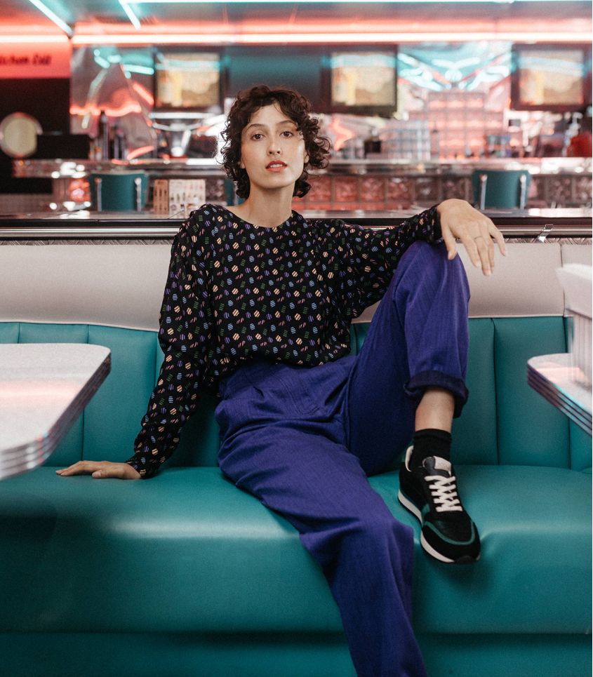 Ecovero Viscose Challis in Confetti Black-Fabric-Frankie Rose Fabrics