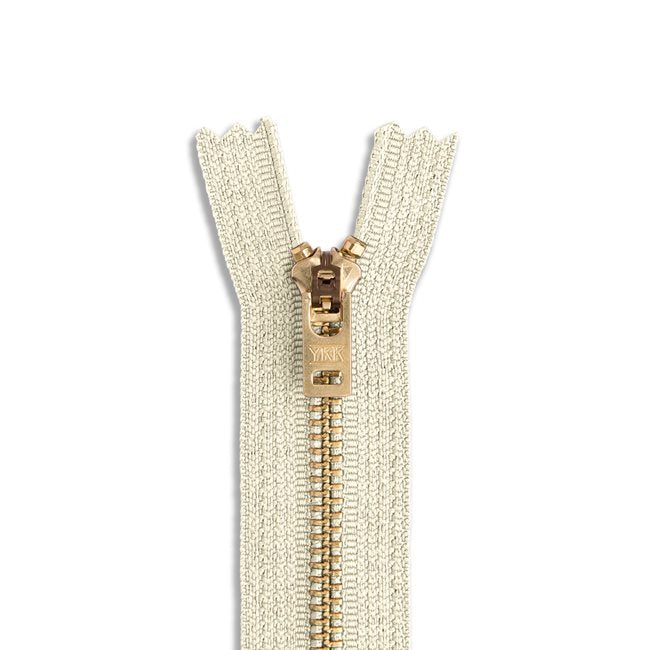YKK Brass Jeans Zipper #5, 6" long-Zipper-Frankie Rose Fabrics