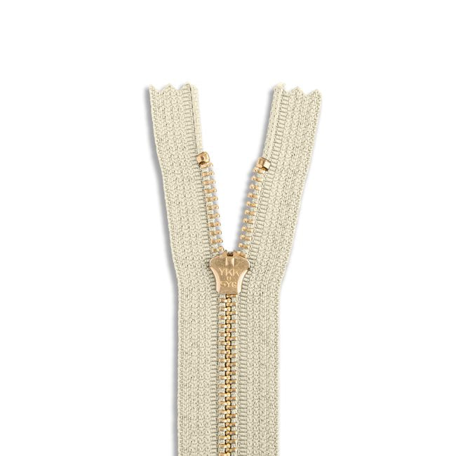 YKK Brass Jeans Zipper #5, 6" long-Zipper-Frankie Rose Fabrics