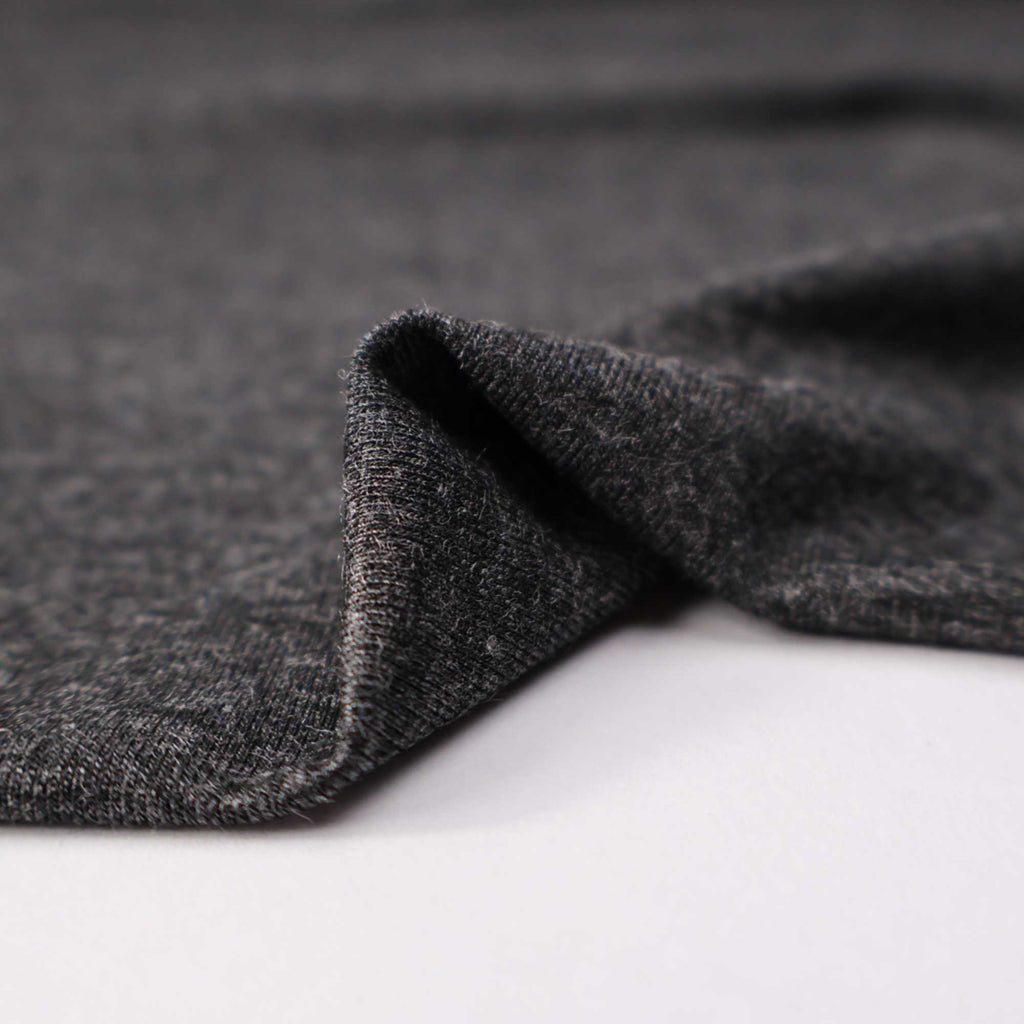 Flowy Bamboo Jersey in Charcoal Melange-Fabric-Frankie Rose Fabrics